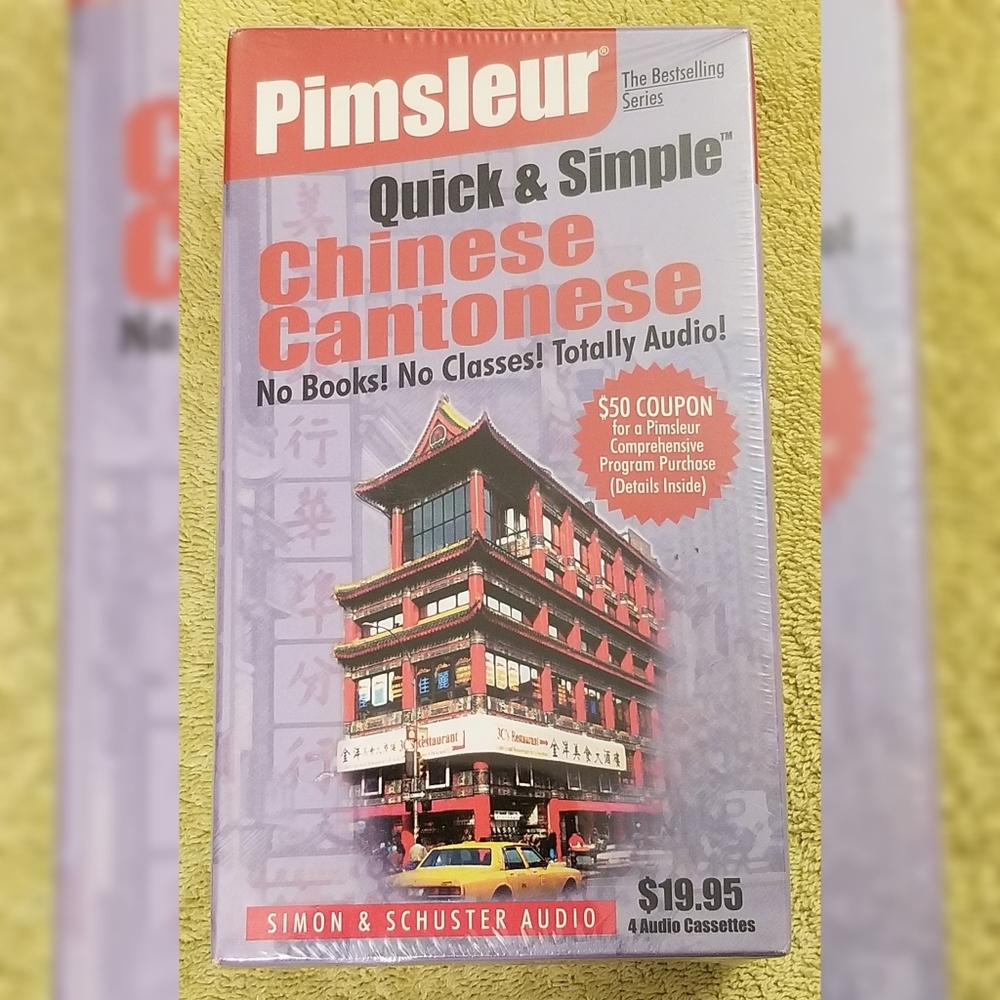 Pimsleur Quick & Simple Chinese Cantonese 4 Cassette Tapes 2001